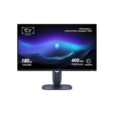 Alienware AW2725DM 27-Inch QHD Fast IPS Gaming Monitor (180Hz, 1ms, FreeSync & G-SYNC) (Unboxed)