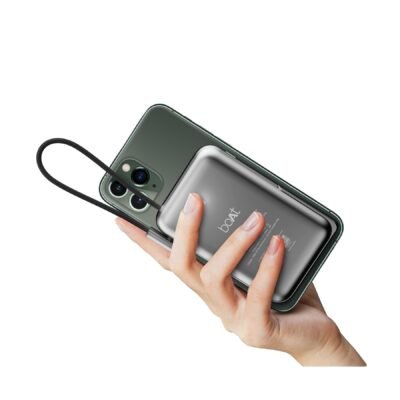 boAt EnergyShroom PB330 MagnaCharge 10000mAh Magnetic Wireless Power Bank | 15W Fast Charging | Metal Stand (Unboxed)