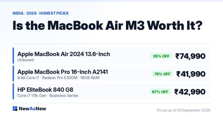 Apple MacBook Air 2024 13.6-inch M3 Unboxed at ₹74,990, 35% off MRP ₹1,14,990, on NewAsNew India