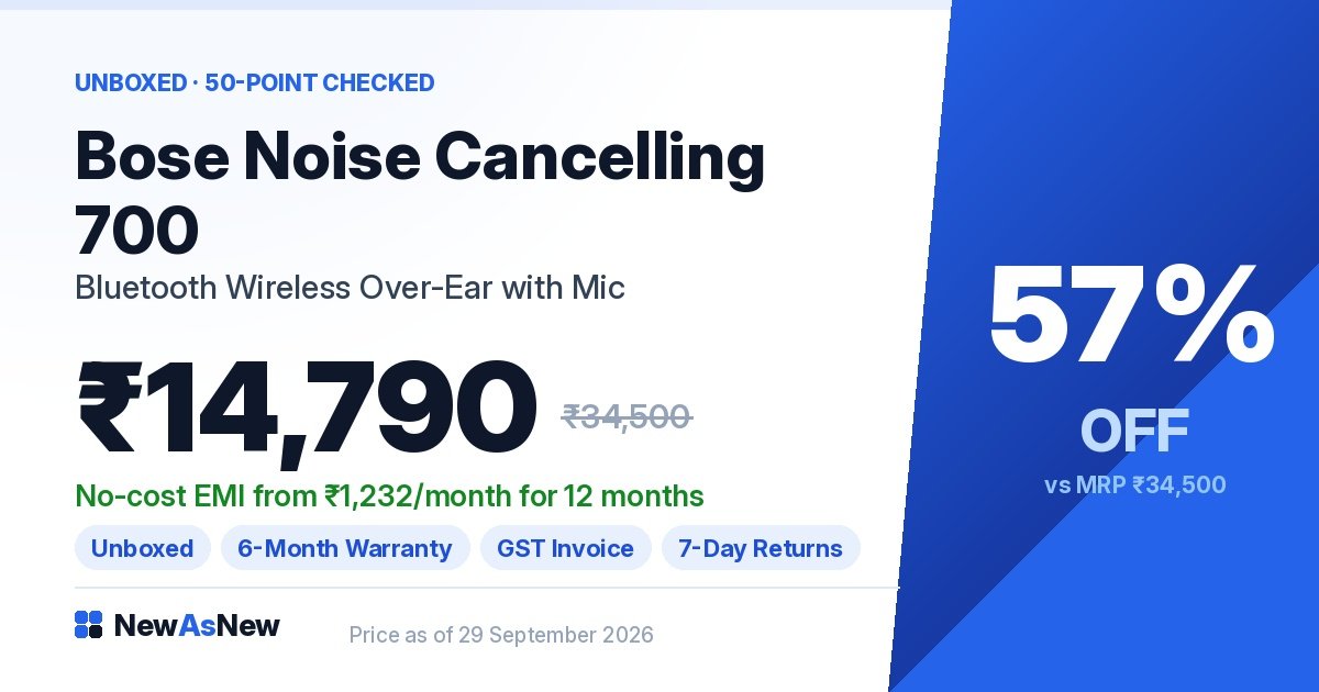 In-stock ANC alternatives to the Sony WH-1000XM4 — Sennheiser Momentum 4 at ₹17,790 (49% off), Bose Noise Cancelling 700 at ₹14,790 (57% off) and Sony WH-CH720N at ₹5,890 (61% off)