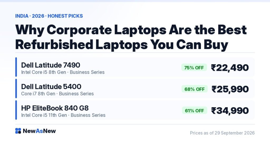 Why ex-corporate laptops are the best refurbished buy — Dell Latitude 7490 Core i5 Grade A Certified at ₹22,490, 75% off MRP ₹88,999